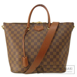 Louis Vuitton Belmont Damier Ebene Brown Tote Bag Canvas